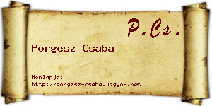 Porgesz Csaba névjegykártya
